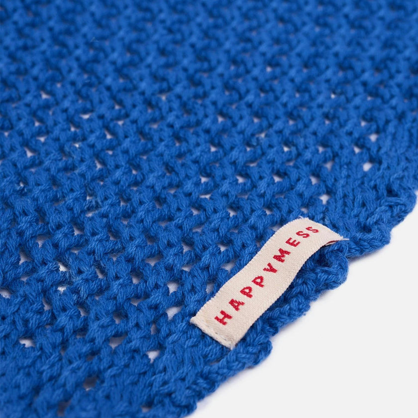 organic cotton crochete bandana - deep sea