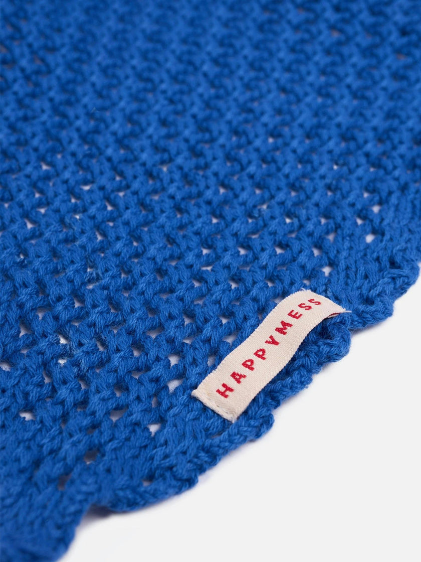organic cotton crochete bandana - deep sea