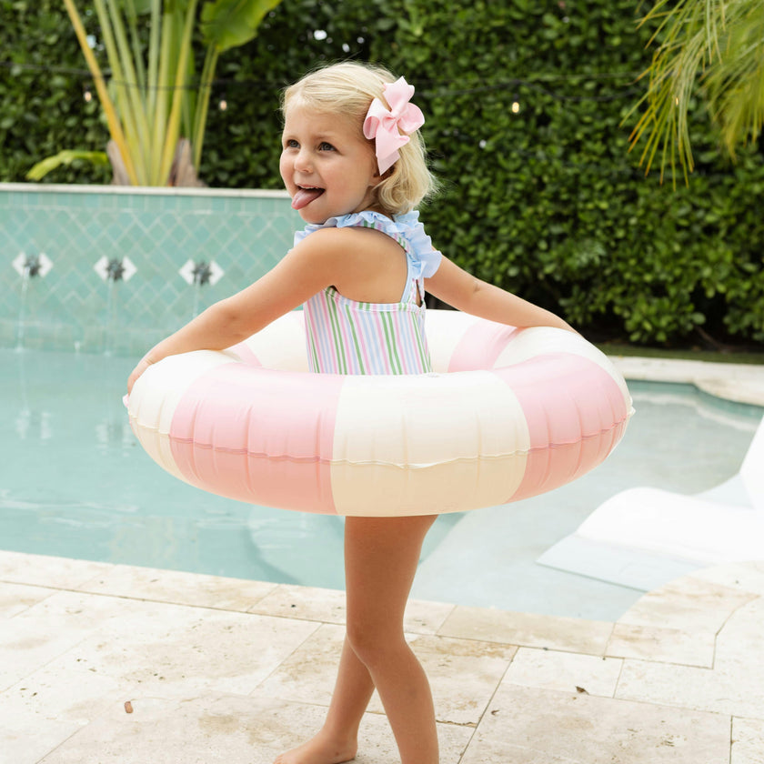 Ruffled One Piece Swimsuit - Summer Stripe