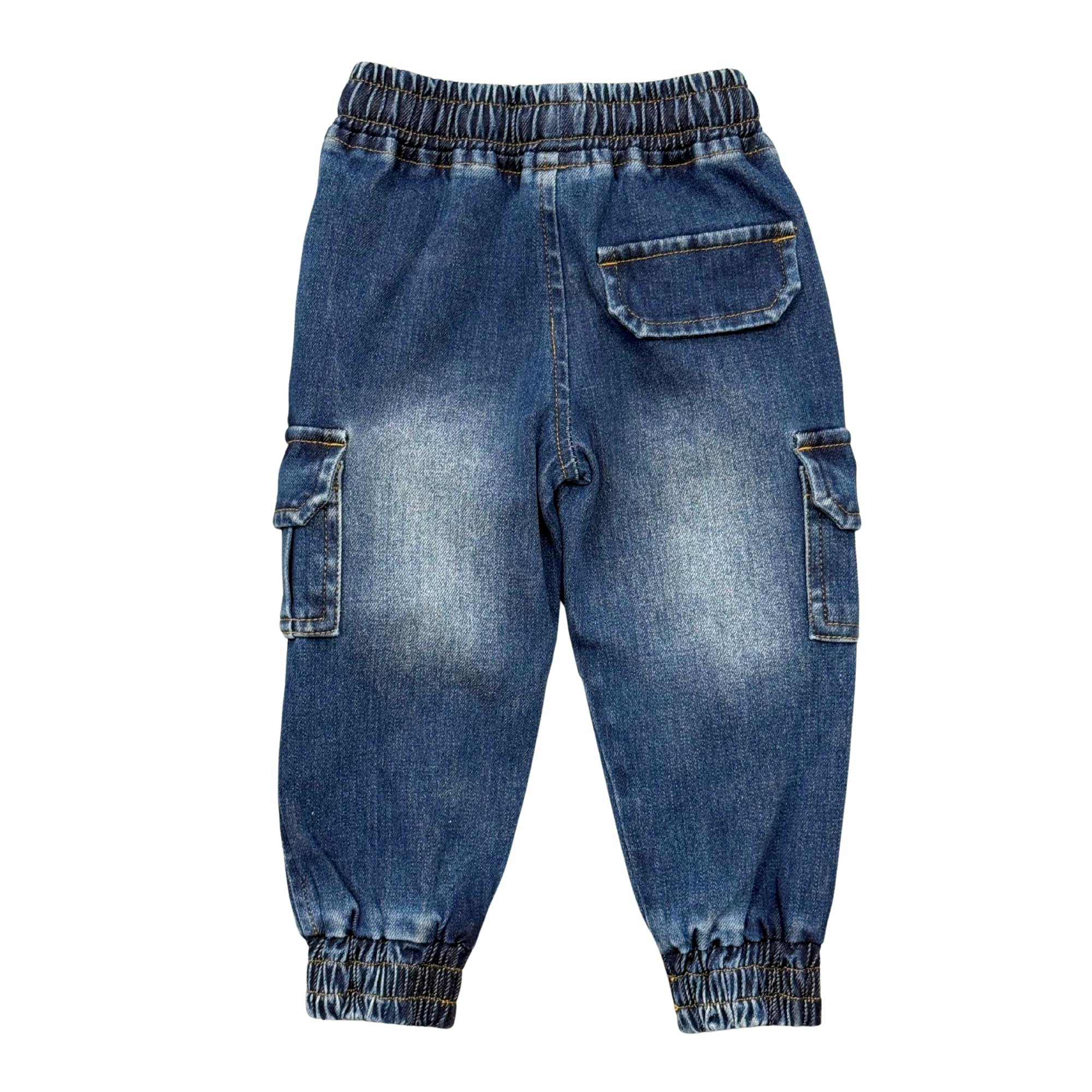 Boys Denim Jogger in Dark Blue Wash