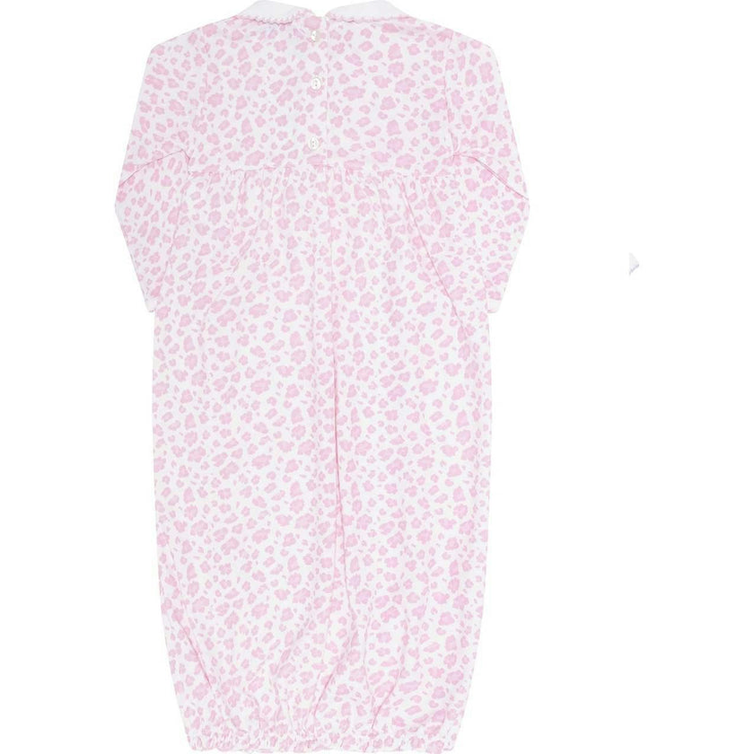 Pink Cheetah Print Smocked Gown