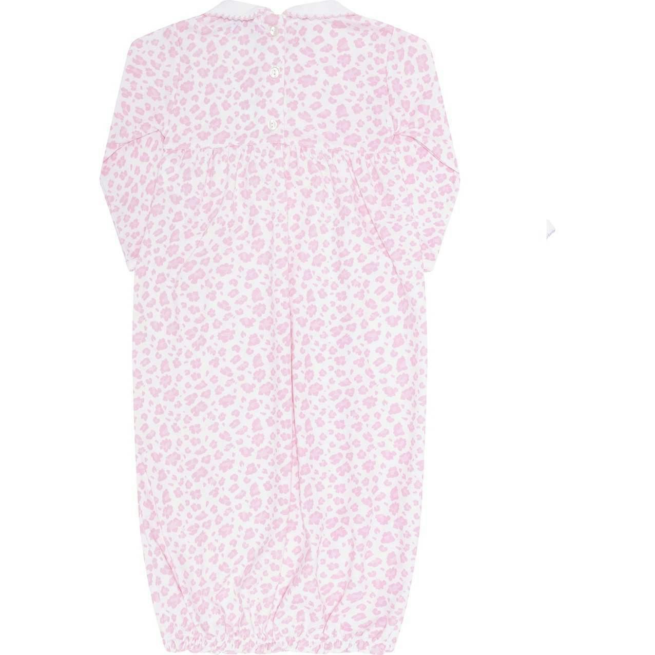 Pink Cheetah Print Smocked Gown