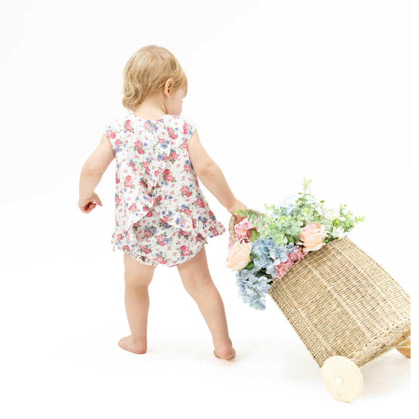 Cabbage Roses - Ruffle Back Top and Bloomer