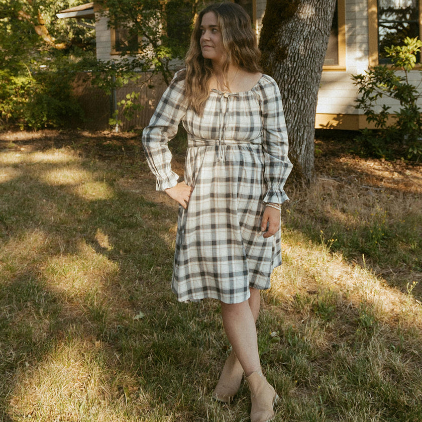 Organic Long Sleeve Ruffle Dress