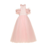 Pink Freya Lace Embellished Tulle Gown