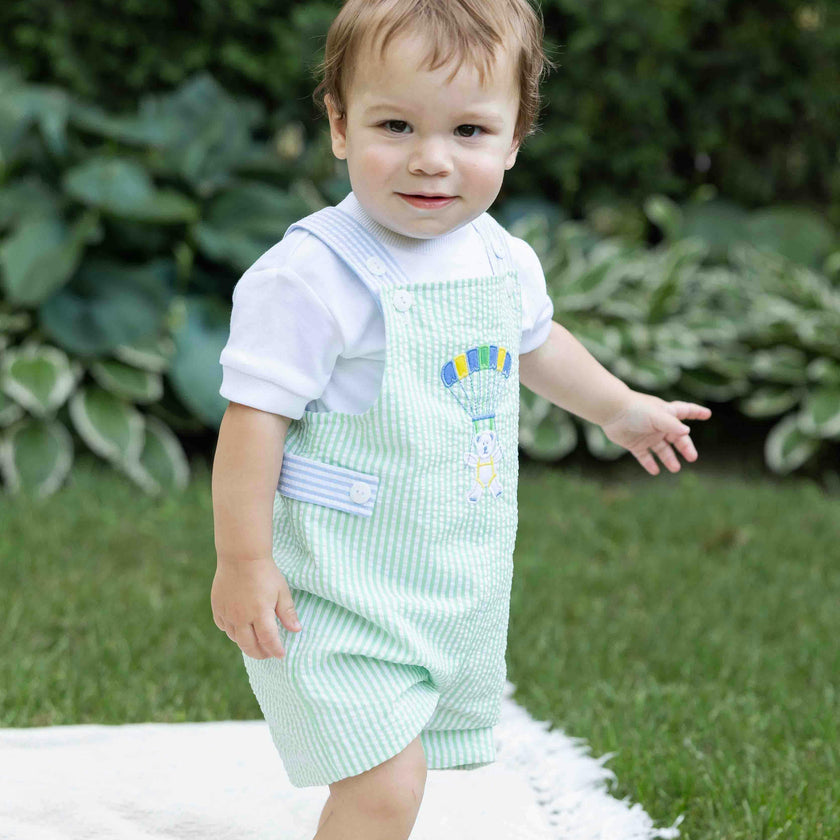 Seersucker Shortall With Parachute