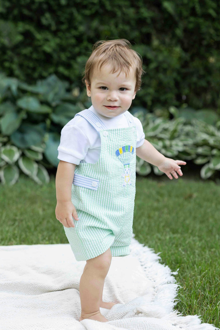 Seersucker Shortall With Parachute