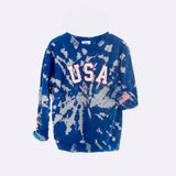 USA Tie-Dye Adult Sweatshirt, Blue