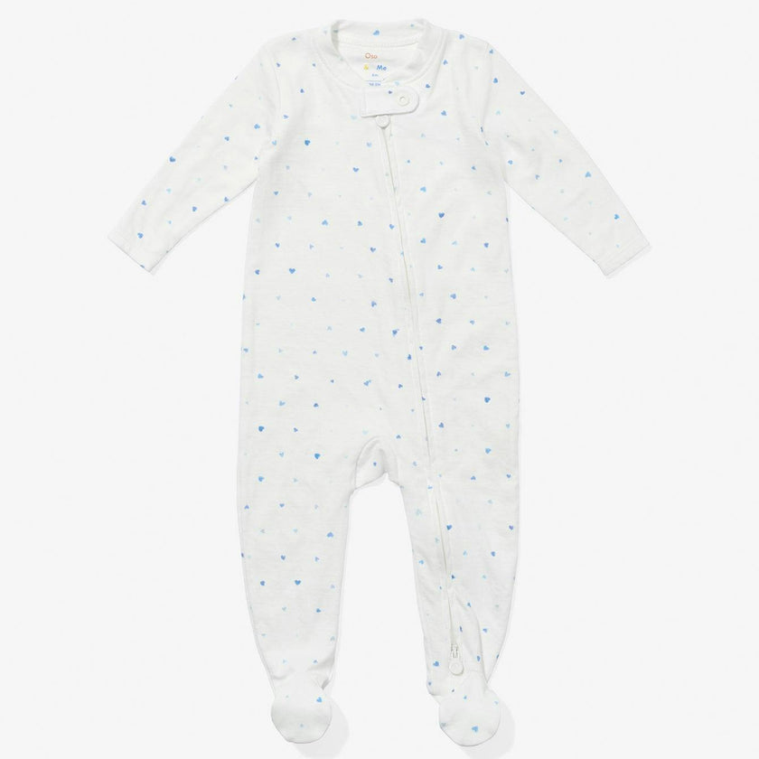 Marley Zip Pajama, Blue Hearts