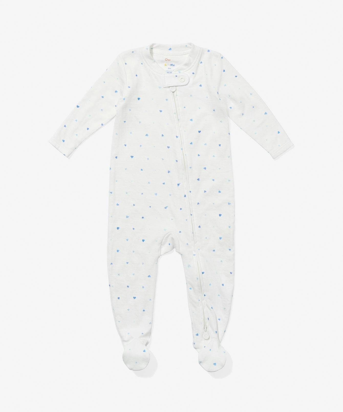 Marley Zip Pajama, Blue Hearts