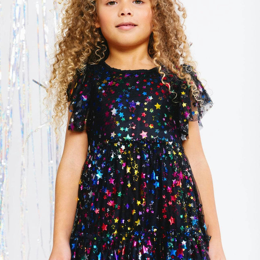 Shining Rainbow Star Tulle Dress