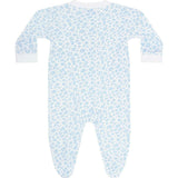 Blue Cheetah Print Zipper Footie
