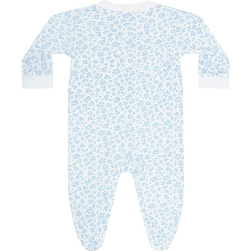 Blue Cheetah Print Zipper Footie