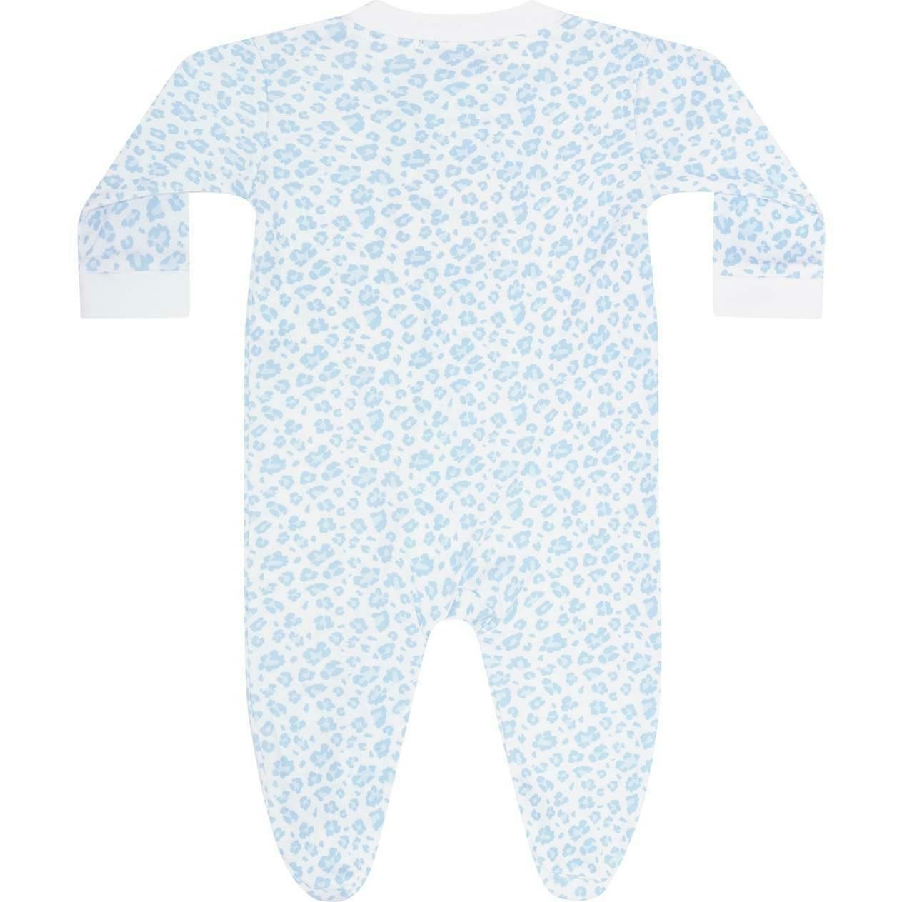 Blue Cheetah Print Zipper Footie
