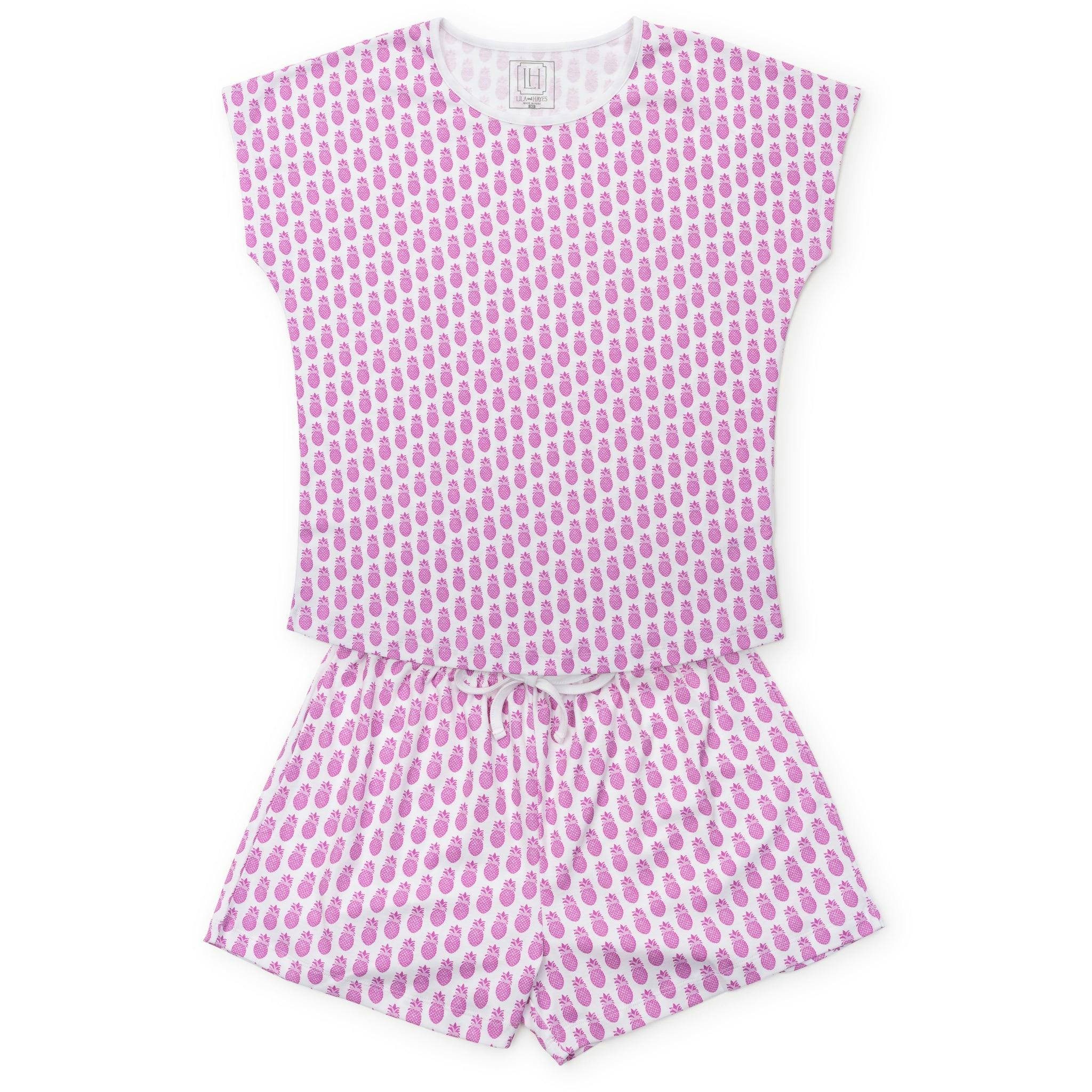Riley Women's Pajama Short Set - Palm Beach Pineapples
