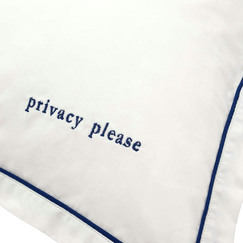 Navy Trim Decorative Pillow