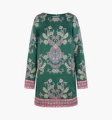 The Long Sleeve Viola Dress - Windsor Paisley Emerald Green