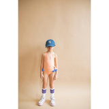 The Soho Crossover Back-Strap One-Piece Swimwsuit, Salmon Sky