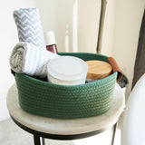 Beautiful Storage Basket Set of 5 - Modern Cotton Rope Baskets for Organizing Shelves - Perfect Bins for Nursery, Changing Table, Office and Living Room