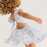 Gail Tie Back Ruffled Twirl Dress
