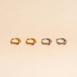 Mini Crystal Rounded Huggie Hoop Earrings