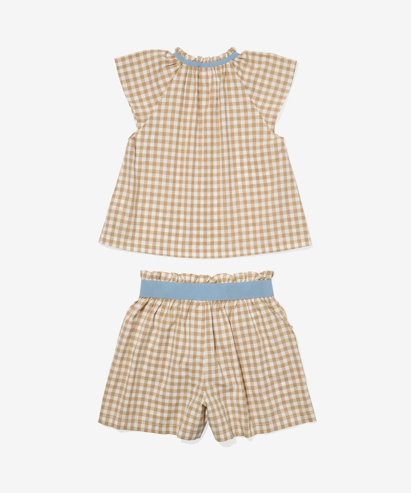 Cecil Short Set, Camel Check