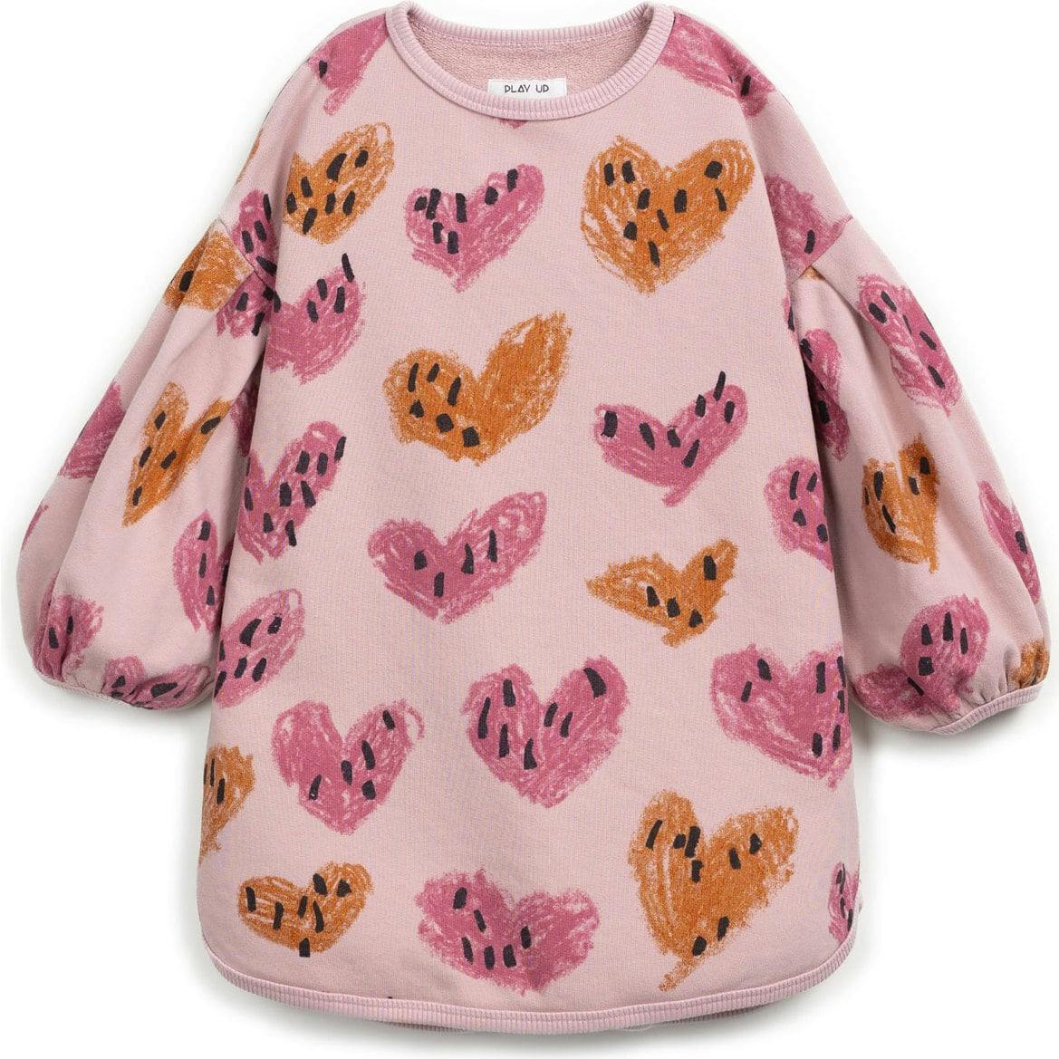 Abstract Heart Print Fleece Dress