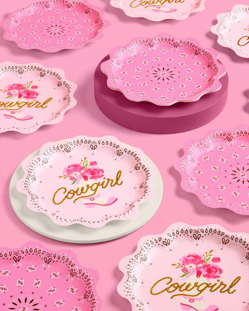 Cowgirl Plates - 24 foil paper plates