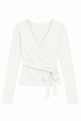 Ever White Lightweight Rib Wrap Top