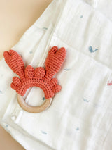 Nautical Swaddle and Teether Set - Crab