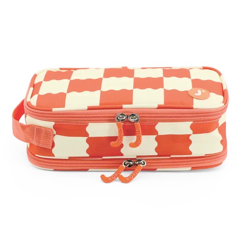 Oz Daypack Backpack with Doodle Large Pencil Case in Wiggle Coral