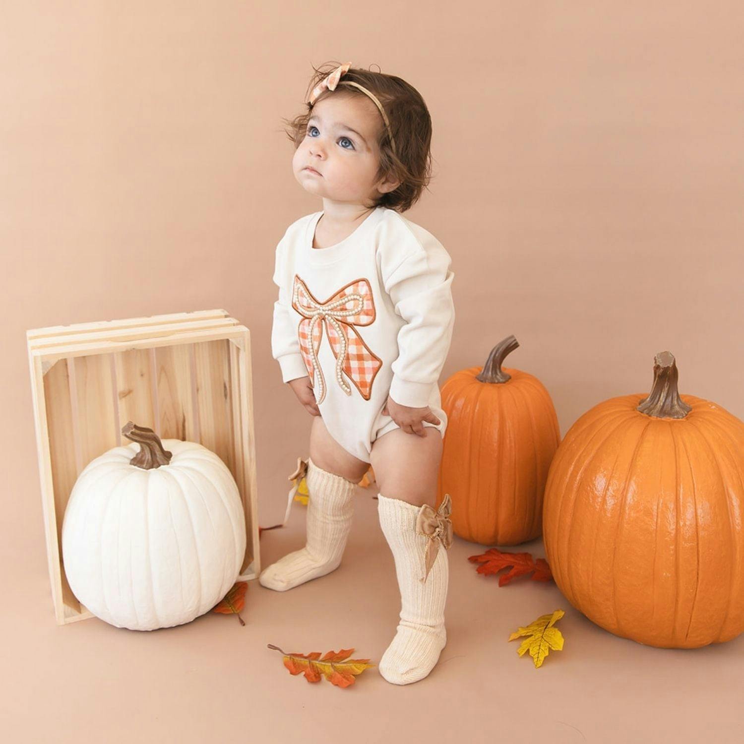 Cinnamon Plaid Tulle Bow Baby Headband