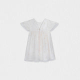 Flora Baby Dress, Gold Flower Embroidery