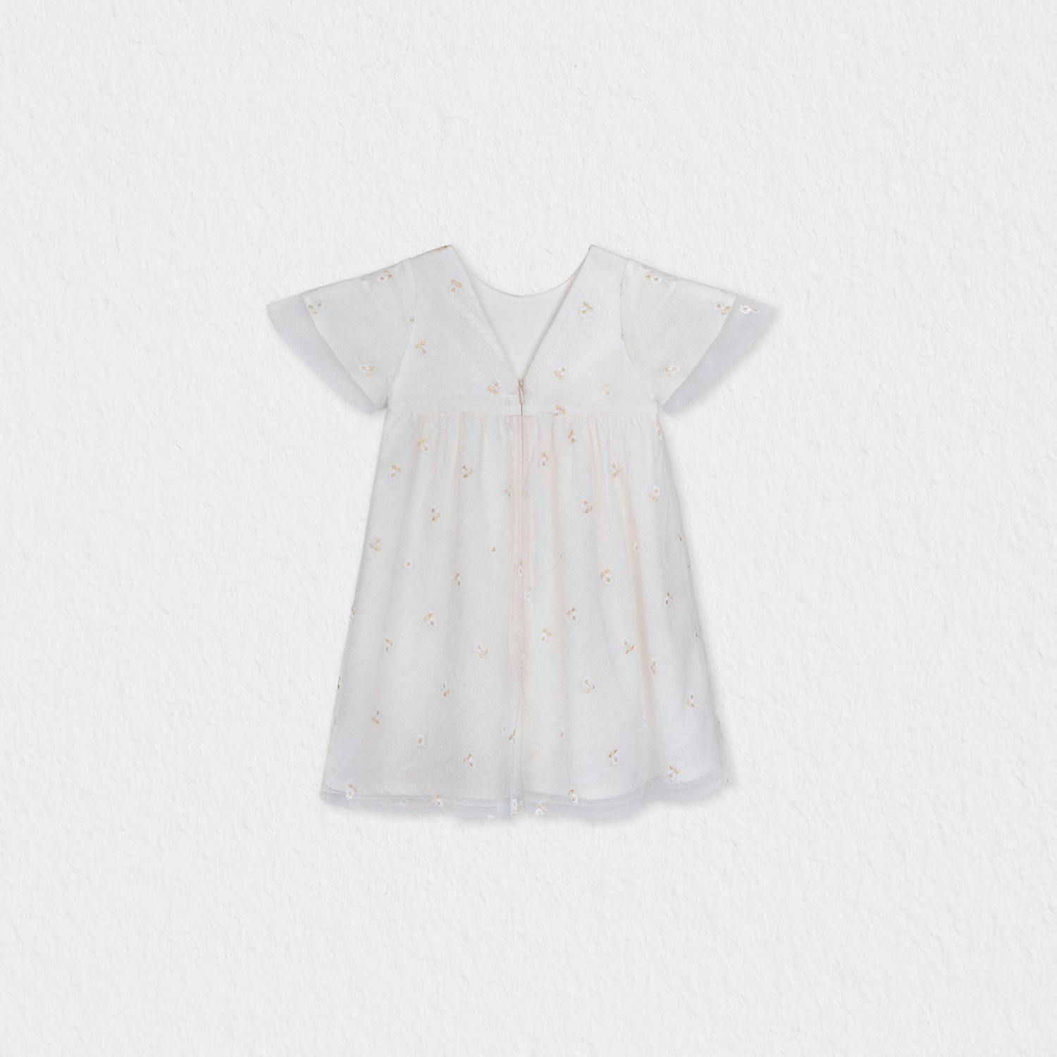 Flora Baby Dress, Gold Flower Embroidery
