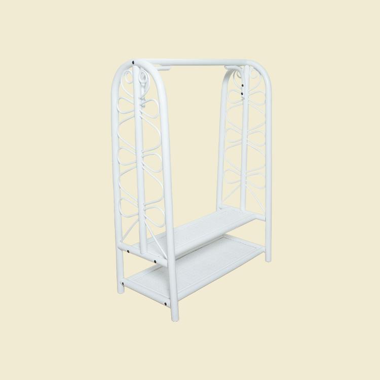Handcrafted - Belle Kids Montessori Clothing Rack (White) - Rattan Wicker