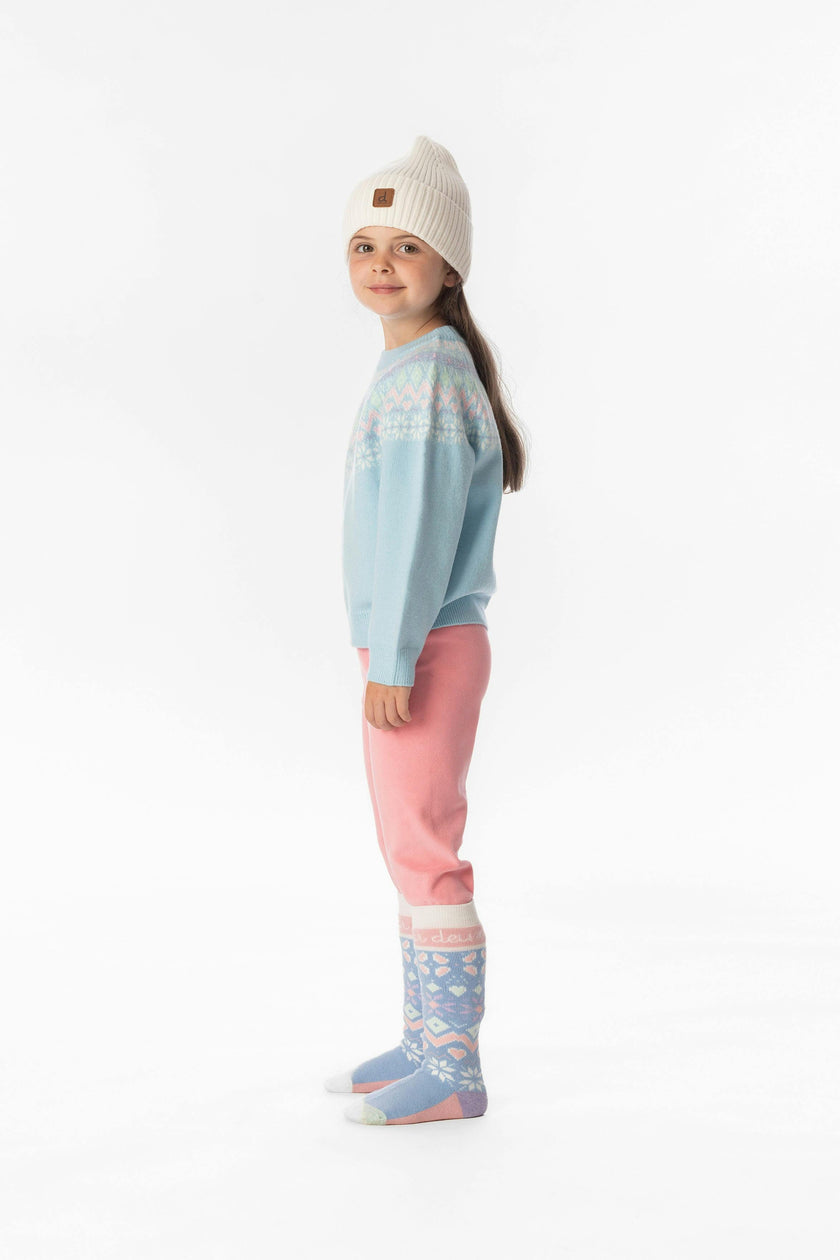 Knit Sweater With Nordic Jacquard Light Blue