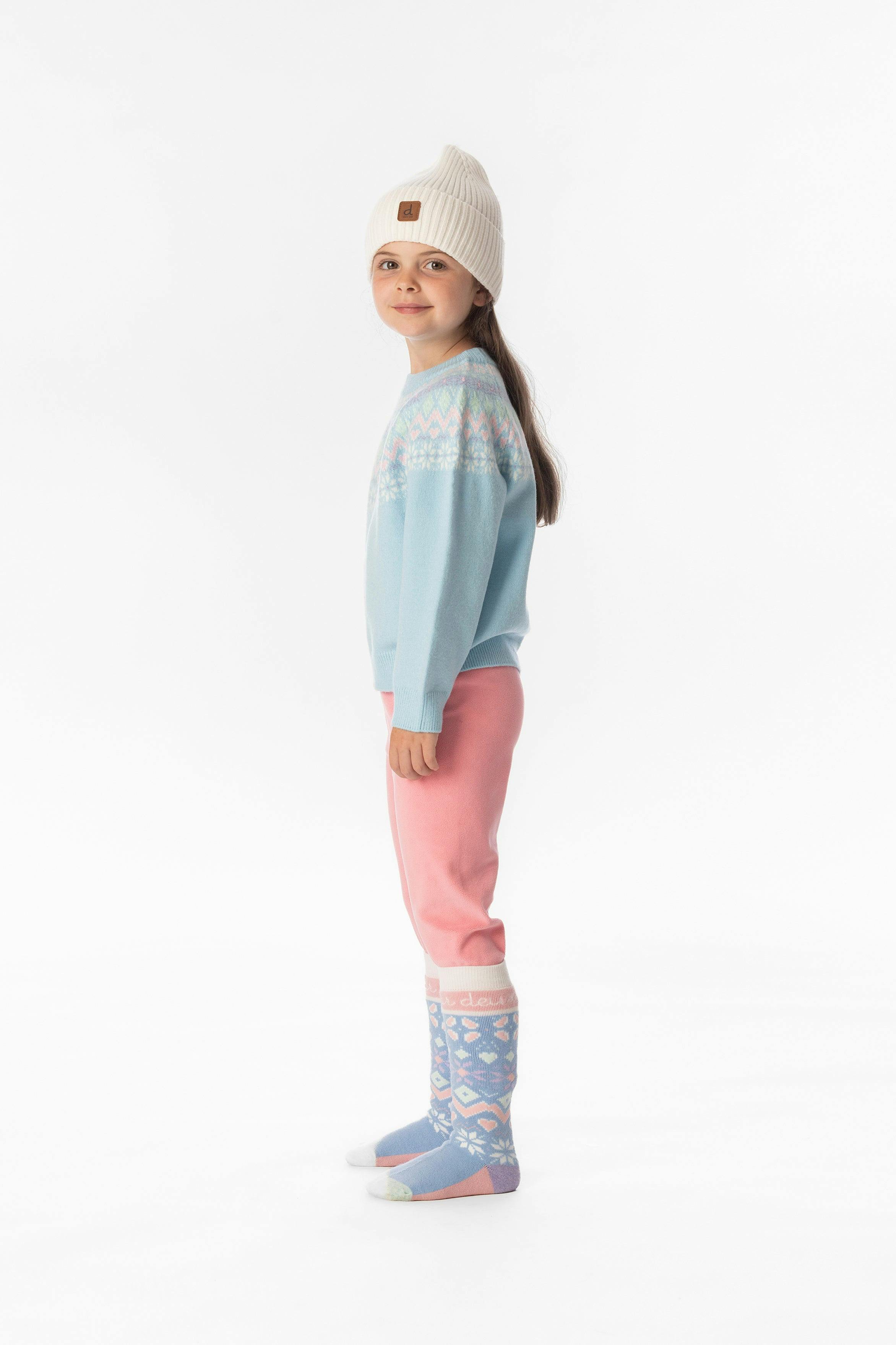 Knit Sweater With Nordic Jacquard Light Blue
