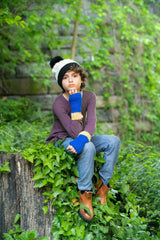 Kids Cable Knit Fingerless Gloves