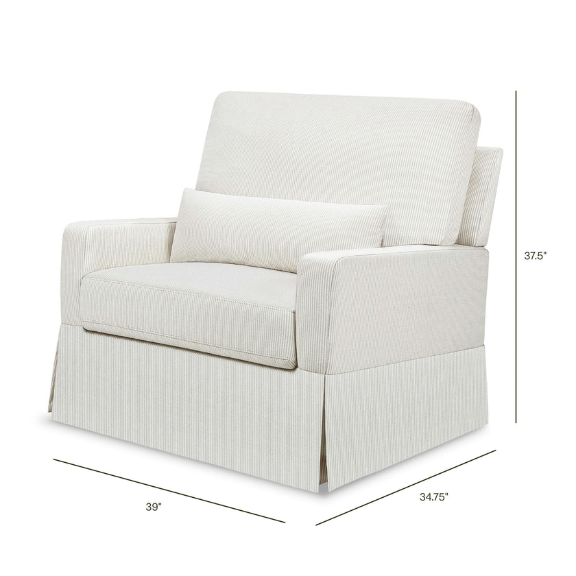Namesake Crawford Pillowback Chair and a Half Comfort Swivel Glider