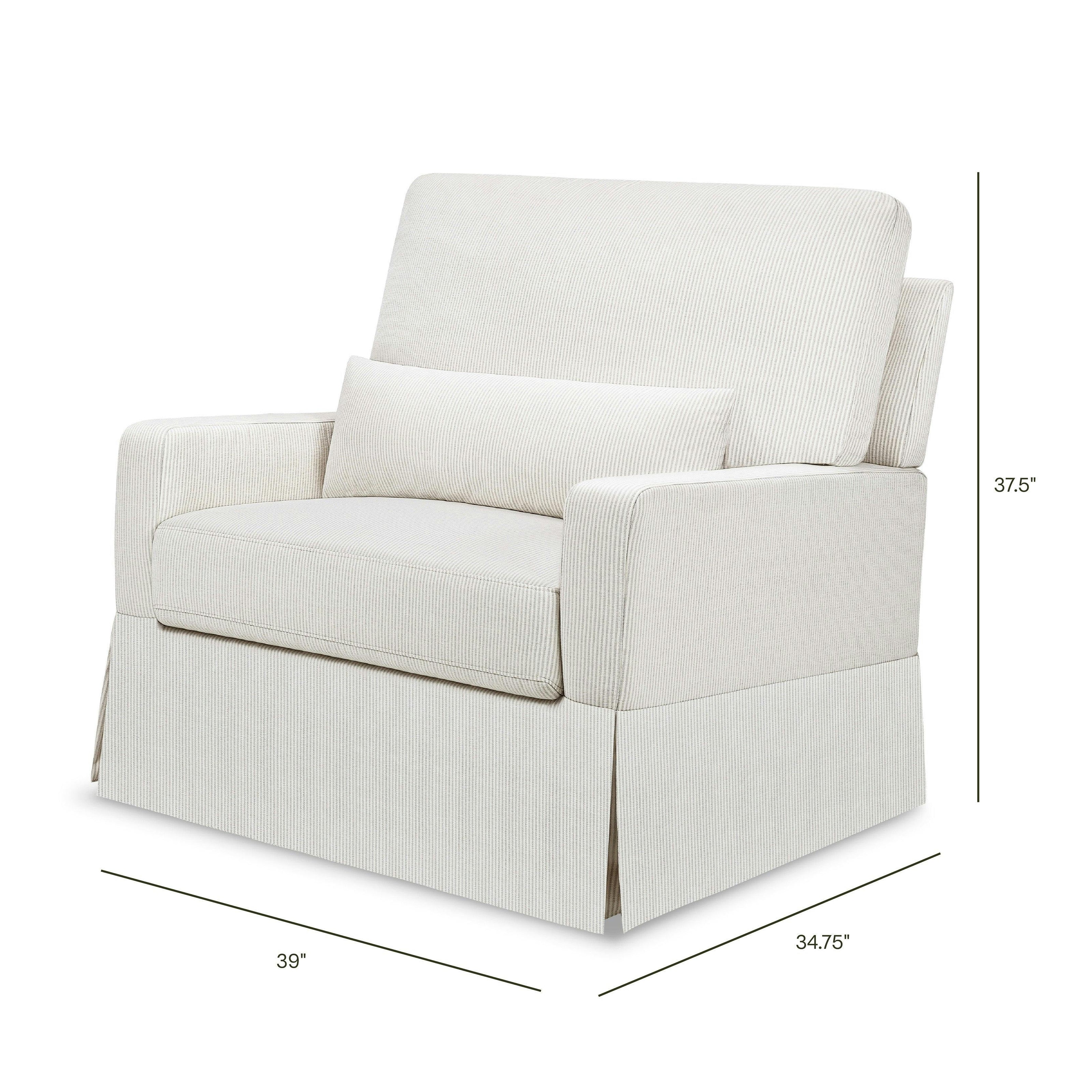 Namesake Crawford Pillowback Chair and a Half Comfort Swivel Glider