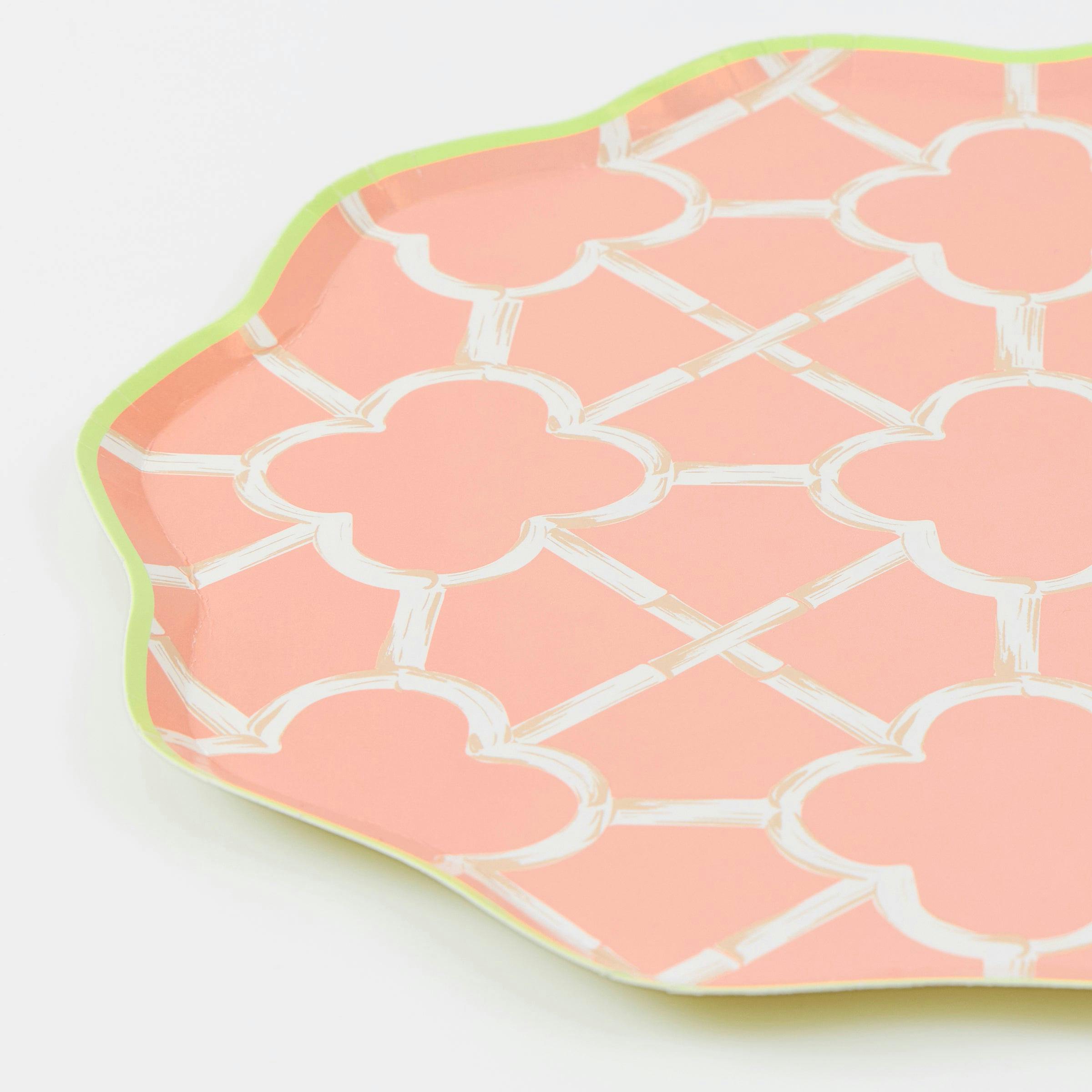 Bamboo Pattern Dinner Plates