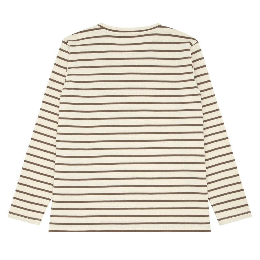 women's mocha stripe long sleeve tee