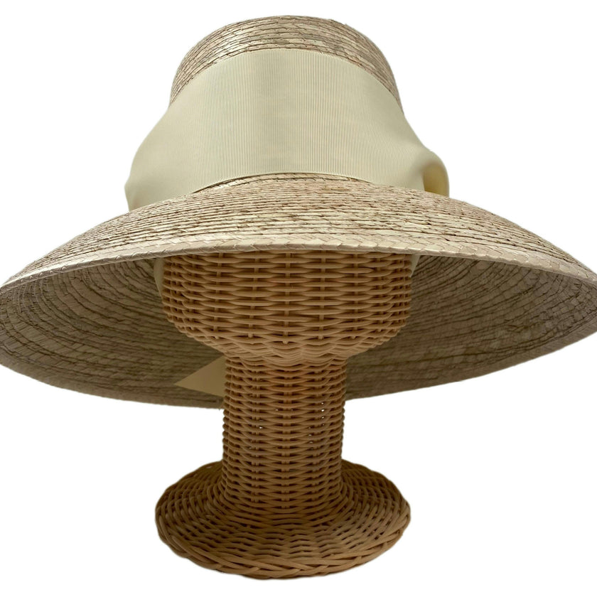 Wildflower Sun Hat (PreOrder Shipping June 15th) - Ivory Wide & Short Grosgrain Ribbon