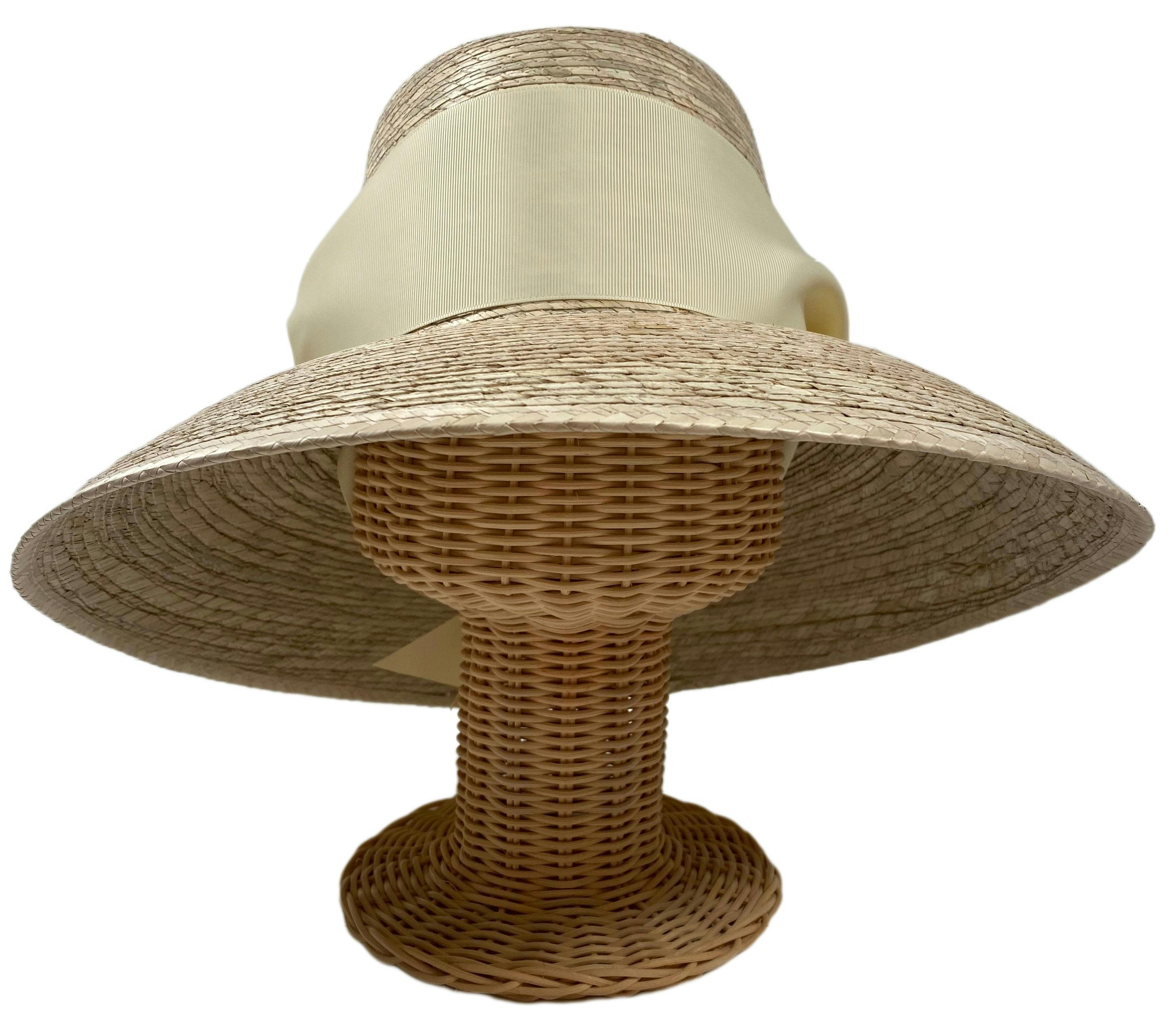 Wildflower Sun Hat (PreOrder Shipping June 15th) - Ivory Wide & Short Grosgrain Ribbon