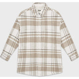 Elongated Oversized Plaid Shirt Jacket