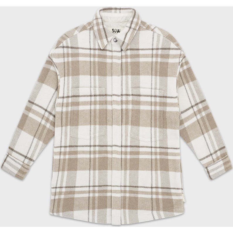 Elongated Oversized Plaid Shirt Jacket