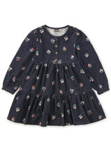 Corduroy Henley Shirtdress, Midnight Posy