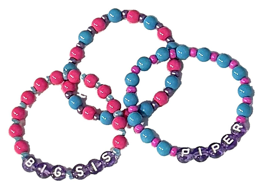 Personalized Big Sis Bracelet Set of 3