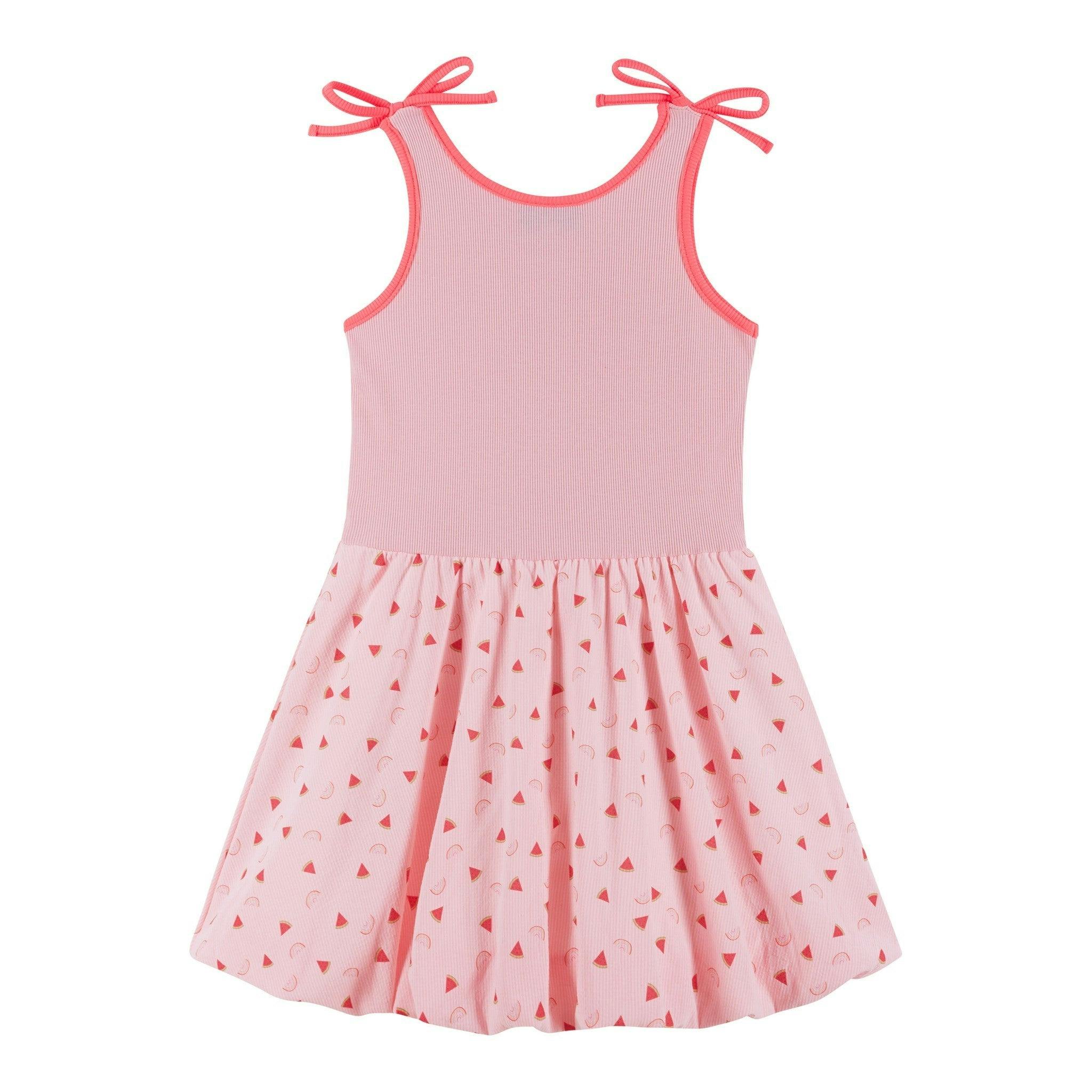 Girls Bubble Dress | Watermelon Rainbow Print
