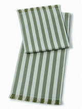 Lido Stripe Cotton Table Runner in Oliva